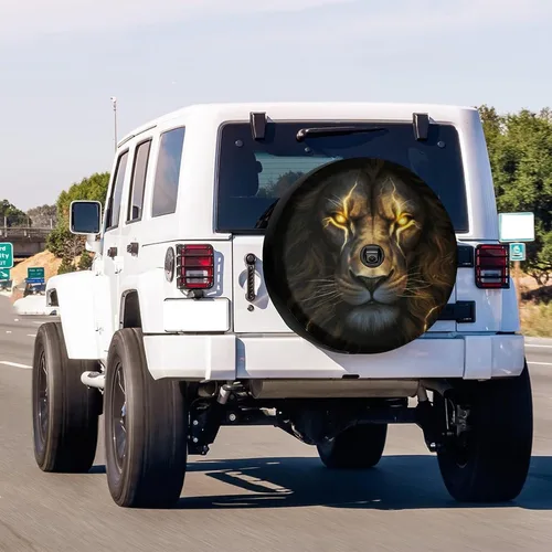 Miniatura 2 de Cool Lion - Funda para neumático de repuesto con orificio de cámara de respaldo para remolque, RV, SUV y muchos vehículos, 17 pulgadas