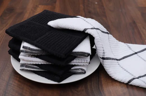 Miniatura 6 de AMOUR INFINI Juego de 8 paños de cocina para lavar platos, altamente absorbentes, súper suaves, trapos reutilizables de secado rápido para limpiar