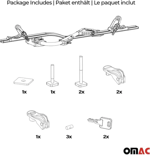 Miniatura 3 de OMAC Soporte para bicicleta de montaje en techo para coche, portador de bicicleta, universal, con cerradura negra