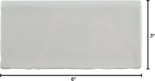 Miniatura 2 de Merola Tile Antic Craquelle Bullnose Gris Oscuro 3" x 6" - Moldura de pared de cerámica