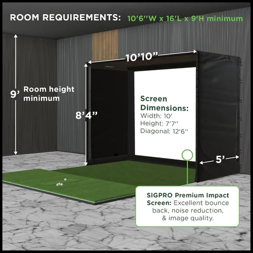 Miniatura 5 de The Indoor Golf Shop DIY Golf Simulator Enclosure - Easy-Setup Golf Simulators for Home - Includes SIGPRO Premium Impact Golf Screen, Enclosure
