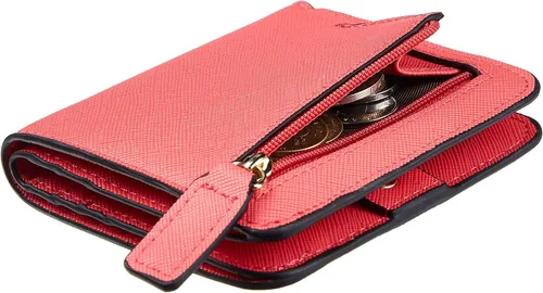 Miniatura 25 de Toughergun Cartera pequeña de cuero delgada para mujer con protección RFID, mini monedero bifold compacto con ventana de identificación transparente