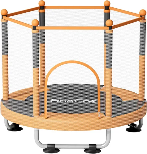 Miniatura 10 de Fitinone - Cama elástica para niños, de 5 pies, para interiores y exteriores, con malla de seguridad, regalos de cumpleaños para niños, regalos