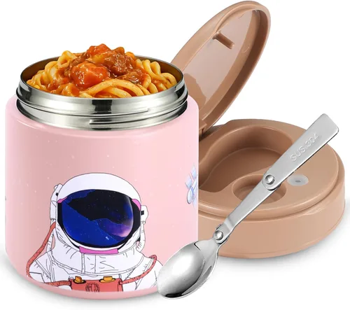 Miniatura 13 de Frasco Aislado para Comida para Niños - 15.2 Oz, Termo para Comida Caliente, Termo para Sopa, Envase Aislado para Comida, Termos Para Comida A-Rosa