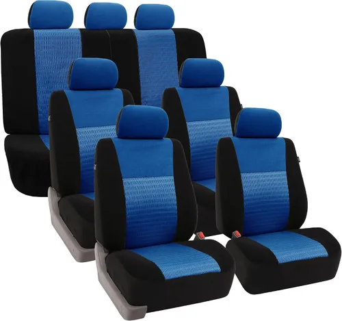 Miniatura 14 de FH Group Fundas de asiento de automóvil 3D de malla de aire con elegancia moderna, compatibles con bolsa de aire y listas para separar, juego