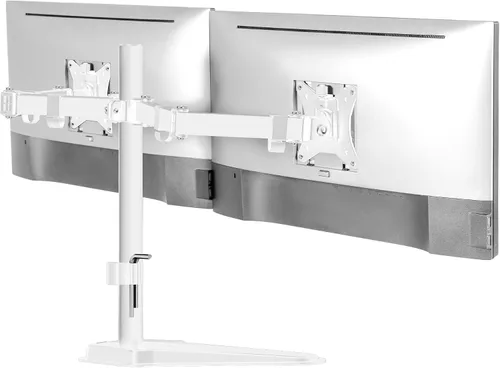Miniatura 10 de Mount-It! Soporte de monitor doble para escritorio, soporte de monitor independiente para 2 pantallas de hasta 32 pulgadas, altura ajustable