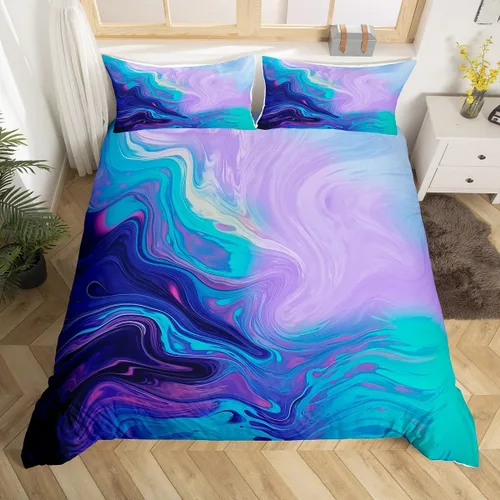 Miniatura 7 de Feelyou - Funda de edredón con estampado de auriculares, juego de ropa de cama con temática musical, patrón geométrico musical, funda de edredón