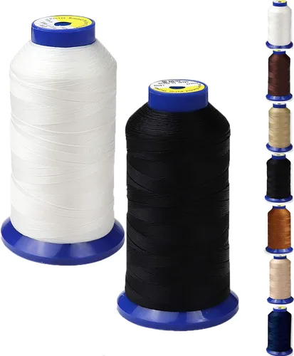 Miniatura 13 de Hilo de nailon adherido para costura, hilo de nailon resistente para cuero, jeans, tapicería y tejer; #69 T70 tamaño 210D/3 1400 yardas