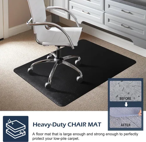 Miniatura 7 de SALLOUS Tapete para silla de oficina para alfombra, 45" x 53" tapete resistente para sillas para suelos alfombrados, tapete antideslizante con borde