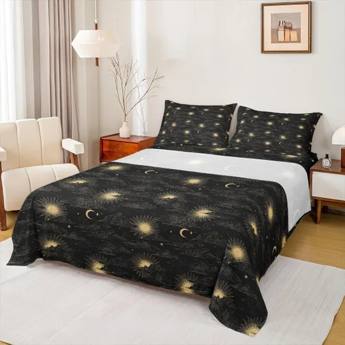Miniatura 29 de Erosebridal Groovy Flower Sábanas de Cama Fiesta de los 70s Juegos de Sábanas Tamaño Individual Sábanas Florales Arcoíris Juegos de Sábanas y Fundas