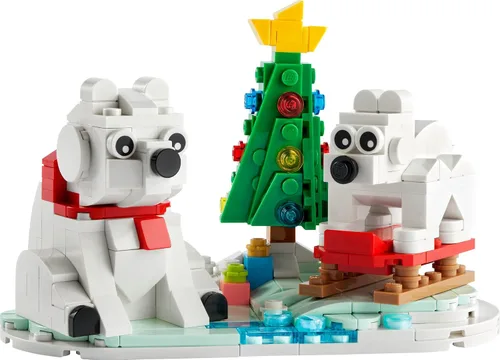 Miniatura 5 de LEGO Wintertime Polar Bears 40571 - Kit de construcción de decoración de Navidad, regalo de oso polar, gran relleno de calcetín para niños, cuenta