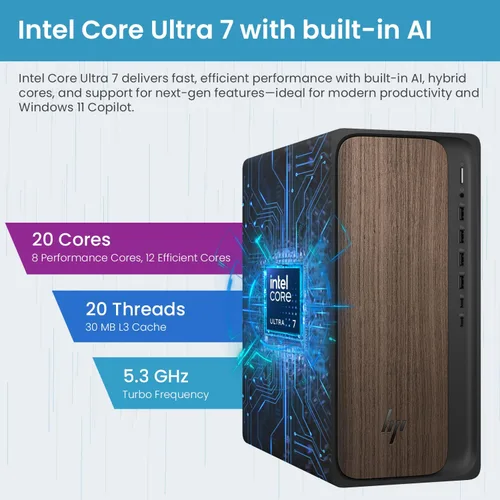 Miniatura 3 de HP OmniDesk (Envy Next Brand) M03 Premium Business Next Gen AI PC de escritorio, Intel Core Ultra 7 265, 64 GB DDR5 RAM, 1 TB SSD, W11P, USB-C