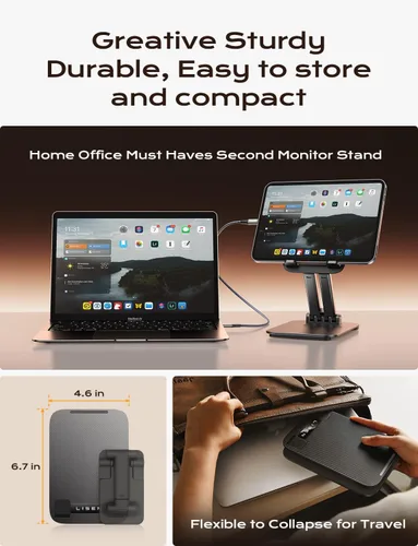 Miniatura 3 de LISEN Soporte para tableta para iPad, soporte para tablet para escritorio, accesorios de escritorio, soporte de monitor portátil para Apple iPad