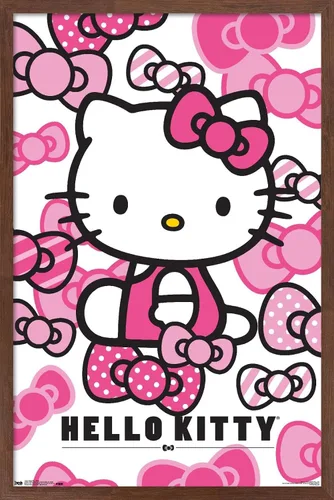 Miniatura 7 de Trends International Hello Kitty - Póster de pared con lazos, 14.725 x 22.375 pulgadas, versión enmarcada de madera de granero