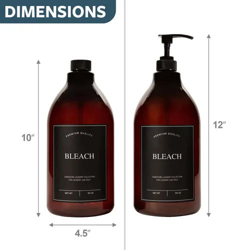 Miniatura 3 de Calindiana Modern Farmhouse Dispensador de Detergente Líquido para Ropa con Lejía para Decoración y Organización del Cuarto de Lavado, Envases