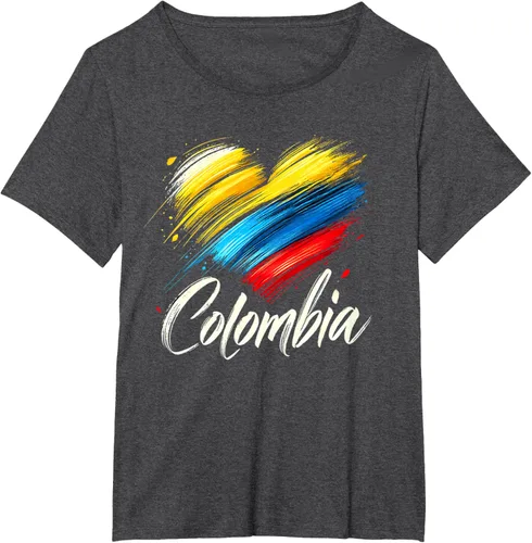 Miniatura 27 de Camiseta de orgullo colombiano con corazón de la bandera de Colombia