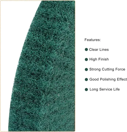 Miniatura 3 de uxcell 5.906 in x 0.984 in 240 Grit No Tejido Pulido Bruñido Rueda de Alambre de Nylon Dibujo Abrasivo Flap Rueda para Acero Inoxidable Cobre Verde