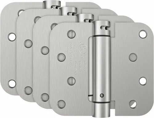 HOSOM Bisagra de puerta de cierre automático, bisagra de resorte, 4 pulgadas, tensión ajustable para garaje, puerta delantera, puerta trasera,