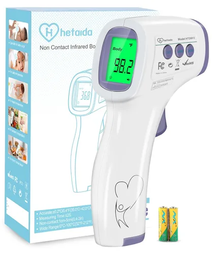 Miniatura 8 de Termómetro digital para adultos y niños, termómetro de frente sin contacto para bebé, termómetro infrarrojo 2 en 1 con alarma de fiebre y lecturas