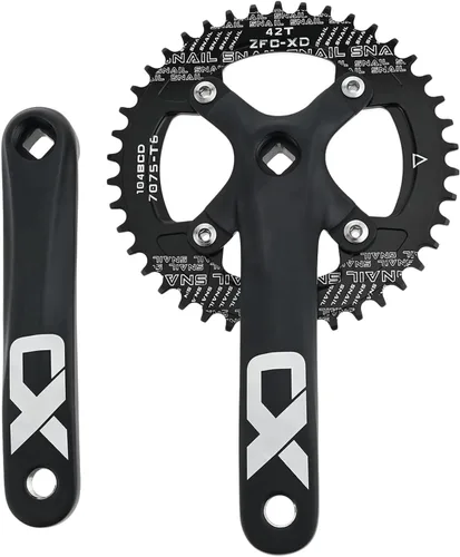 Miniatura 8 de Juego de bielas cónicos cuadrados MTB, bielas de una sola velocidad para bicicleta de montaña, juego de brazo de manivela de bicicleta 6.693 in
