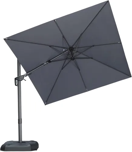 Miniatura 102 de PURPLE LEAF Sombrilla de Patio de 8 Pies para Exteriores Sombrilla Cantilever Cuadrada de Aluminio Sombrilla Offset con Rotación de 360 Grados