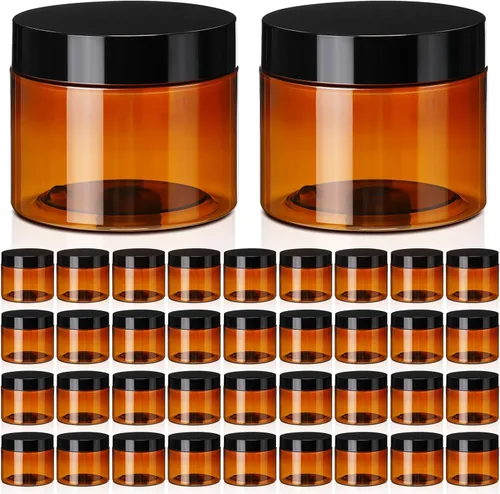 Miniatura 8 de Tanlade 40 tarros de plástico de 8 onzas con tapas, recipientes redondos para cosméticos, recipientes recargables para polvo, líquidos