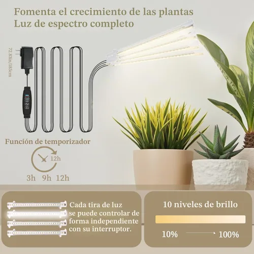 Miniatura 2 de Soporte para plantas de interior con luces de crecimiento, estante para plantas de 11 niveles con cajón, soportes de esquina de 65 pulgadas