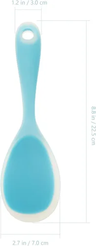 Miniatura 2 de SHOWERORO 2 cucharas de arroz de silicona resistentes al desgaste compactas para cocina, hogar y restaurante, fácil de limpiar y diseño ergonómico