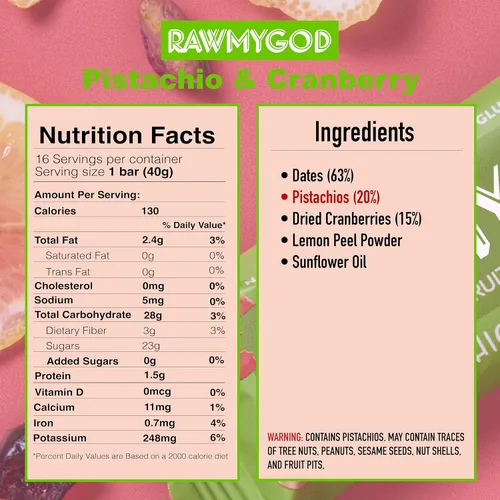 Miniatura 5 de RAWMYGOD Barras de Frutas y Nueces, Sin Gluten, Veganas, Sin Azúcar Añadida