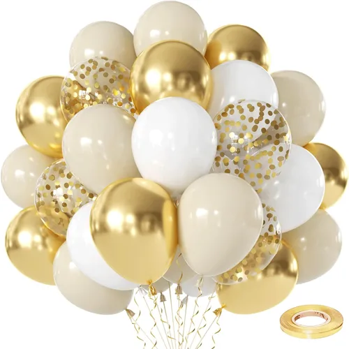 Miniatura 15 de Globos de látex de confeti negro y dorado, 50 piezas de 12 pulgadas, globos dorados metálicos y negros para decoraciones de fiesta de cumpleaños