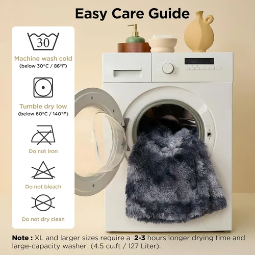 Miniatura 6 de Bedsure Mantas para perros grandes, manta impermeable mullida para perro para protector de sofá y cama, lavable, manta mullida de piel sintética Gris