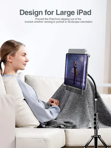 Miniatura 2 de elitehood Soporte de piso para iPad Pro, trípode de cuello de cisne de 70 pulgadas para iPad Pro 12.9 13 pulgadas, Air 13 11, soporte de trípode