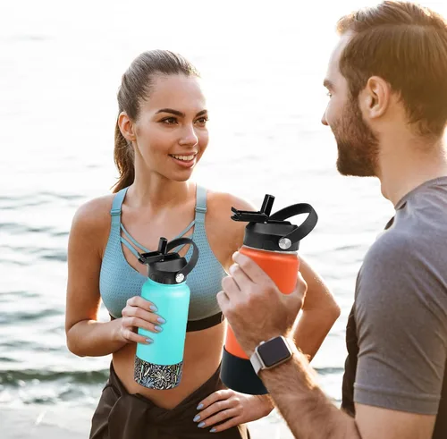 Miniatura 5 de WK ieason 6 popotes de repuesto reutilizables para Hydro Flask de 32 onzas, 18 onzas y 64 onzas, popotes de plástico con 2 cepillos de limpieza