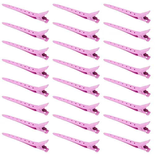 Miniatura 23 de 24 Paquetes de Pinzas Pico de Pato, Bantoye 2.75 Pulgadas Pinzas de Cocodrilo Rizadoras de Metal Antioxidante con Agujeros para Peinado del Cabello