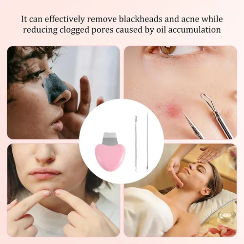 Miniatura 7 de Espátula facial para limpiar la piel, raspador de espinillas, pala de acero inoxidable, kit de herramientas para eliminar puntos negros, agujas