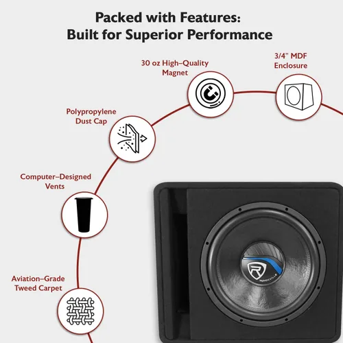 Miniatura 3 de Rockville VS15K52 - Subwoofer para automóvil K5 de 2000 W de 15 pulgadas en recinto ventilado, bobina de voz única de 2 ohmios, caja MDF