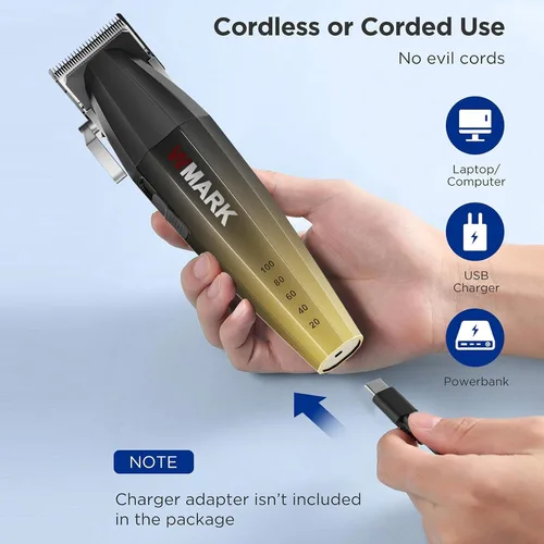 Miniatura 3 de Cortadora de pelo profesional para hombres, juego de recortadora de pelo recargable inalámbrica, incluye 13 piezas de cortapelos profesionales