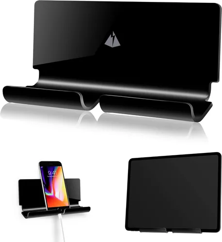 Miniatura 10 de Soporte de pared adhesivo para teléfonos inteligentes iPhone Montura para batería externa de pared (Negro)