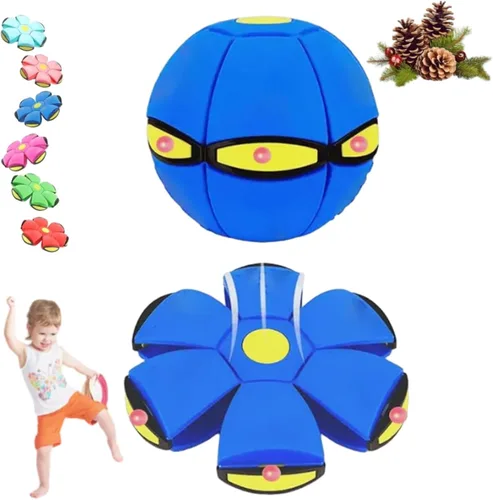 Bola mágica que rebota, platillo volador mágico, juguete de doble forma libremente intercambiable con 6 luces, interacción entre padres e hijos,