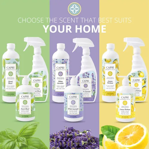 Miniatura 6 de CAPRI ESSENTIALS Jabón líquido para platos, suministros de limpieza naturales para el hogar, detergente aromático para platos a base de plantas