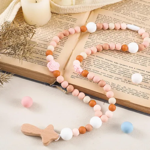 Miniatura 8 de Misdary Rosario de Bebé Regalo de Bautismo de Silicona Dios Bendiga a los Niños Primer Rosario con Cruz Suministros para Fiesta de Bautismo del 1er