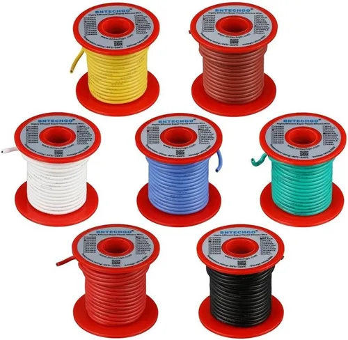 Miniatura 35 de BNTECHGO Carrete de alambre de silicona de calibre 16, rojo de 25 pies y negro, 25 pies, 2 cables separados, alambre de cobre estañado flexible