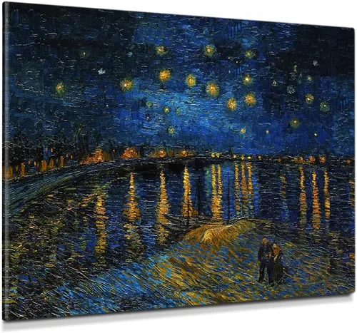 Miniatura 106 de Serie de pinturas de Vincent Van Gogh (favoritos). Reproducción de arte clásico de Van Gogh, impreso en lienzo Noche estrellada