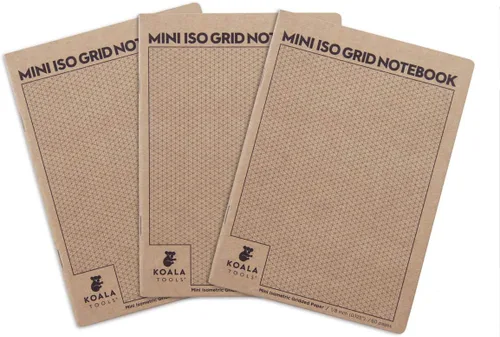 Miniatura 12 de KOALA TOOLS Mini cuaderno de papel cuadriculado 5" x 7", 60 pp. - Juego de cuadernos de campo cuadriculado, cuadrícula y gráficos - Para uso