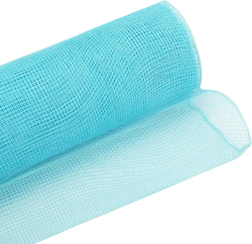 Miniatura 3 de MEEDEE Malla Decorativa Azul Claro Rollos de 10 Pulgadas Rollos de Malla Decorativa Turquesa Cinta de Malla Básica para Árbol de Navidad, Guirnalda