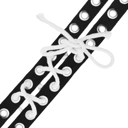 Miniatura 9 de Mandala Crafts Cinta de ojales negros para corsé de ropa, 3 yardas de 0.157 in, cinta de ojales de acero inoxidable dorado para costura, tiras