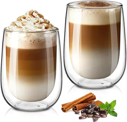 Miniatura 9 de Glastal Calidad Alemana 4 Oz Tazas de Espresso de Vidrio Aislada de Doble Pared, Tazas de Café Espresso, Tazas de Espresso Dobles, Tazas Demitasse