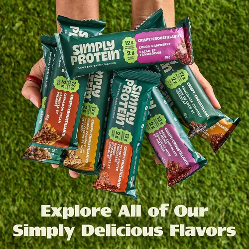 Miniatura 6 de Simply Protein - Barras crujientes de canela y nuez - Barras de proteínas a base de plantas - Bajo en carbohidratos, bajo en azúcar, alta fibra