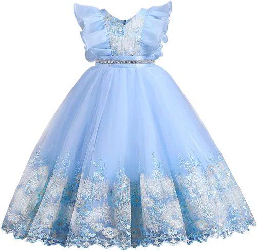 Vestido de princesa para niña vestido de tul hinchado vestido de dama de honor boda comunión fiesta de cumpleaños concurso vestido de graduación
