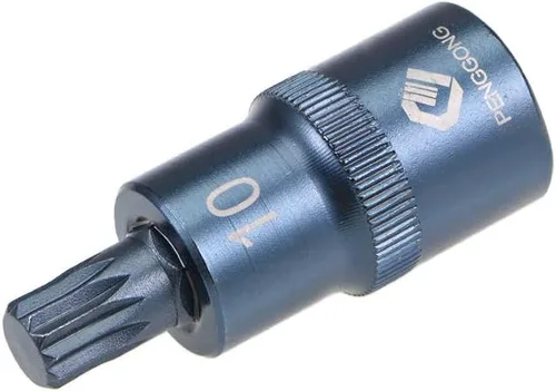 uxcell 1/2" Drive x M10 (0.394 in) Triple Square Spline Bit Socket, S2 Brocas de acero, enchufes CR-V de 2" de longitud (solo para uso manual)